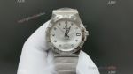 OVS Factory Omega Constellation 38mm Men 8500 Movement White Gold Band Watch